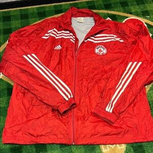 Adidas Boston Red Sox Vintage Men's Windbreaker Jacket Full Zip Nylon Red XL